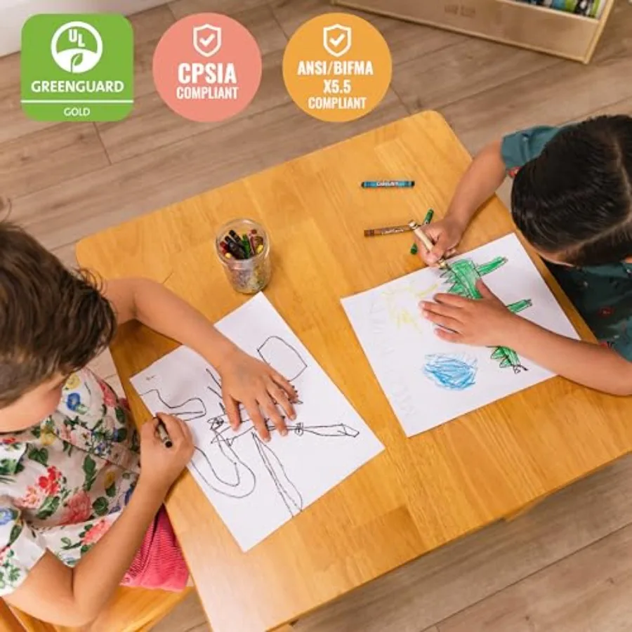 ECR4 24인치 정사각형 목재 테이블(다리 22인치 포함) 가구 허니