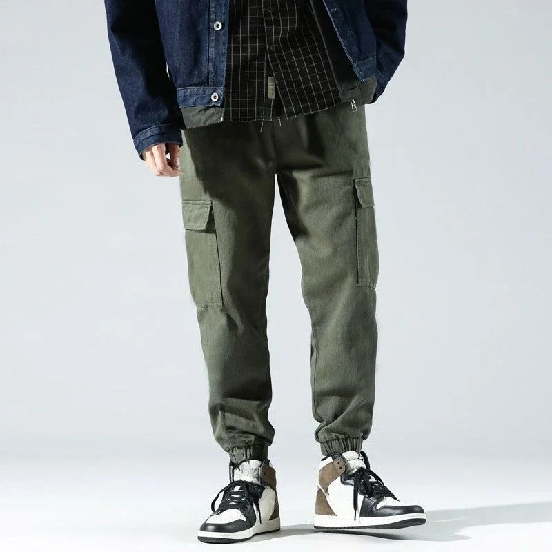 Trekking Men's Cargo Pants Army Green Motorcycle Harajuku Street Casual Long Slacks Aesthetic Korean Style Luxury Male Trousers