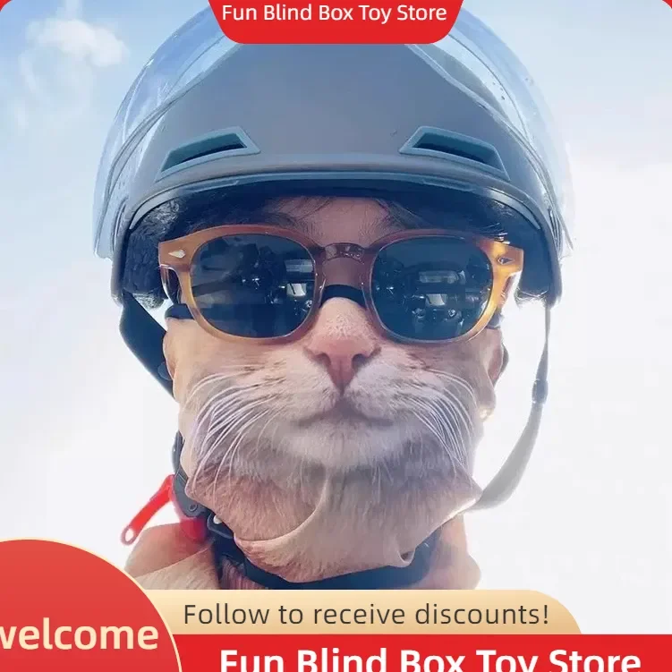 

Funny Cat Mask Half-Face Sunscreen Neck Warmer Ear Hanging 3d Animal Dog Tiger Leopard Design Cartoon Cosplay Costume Accessory