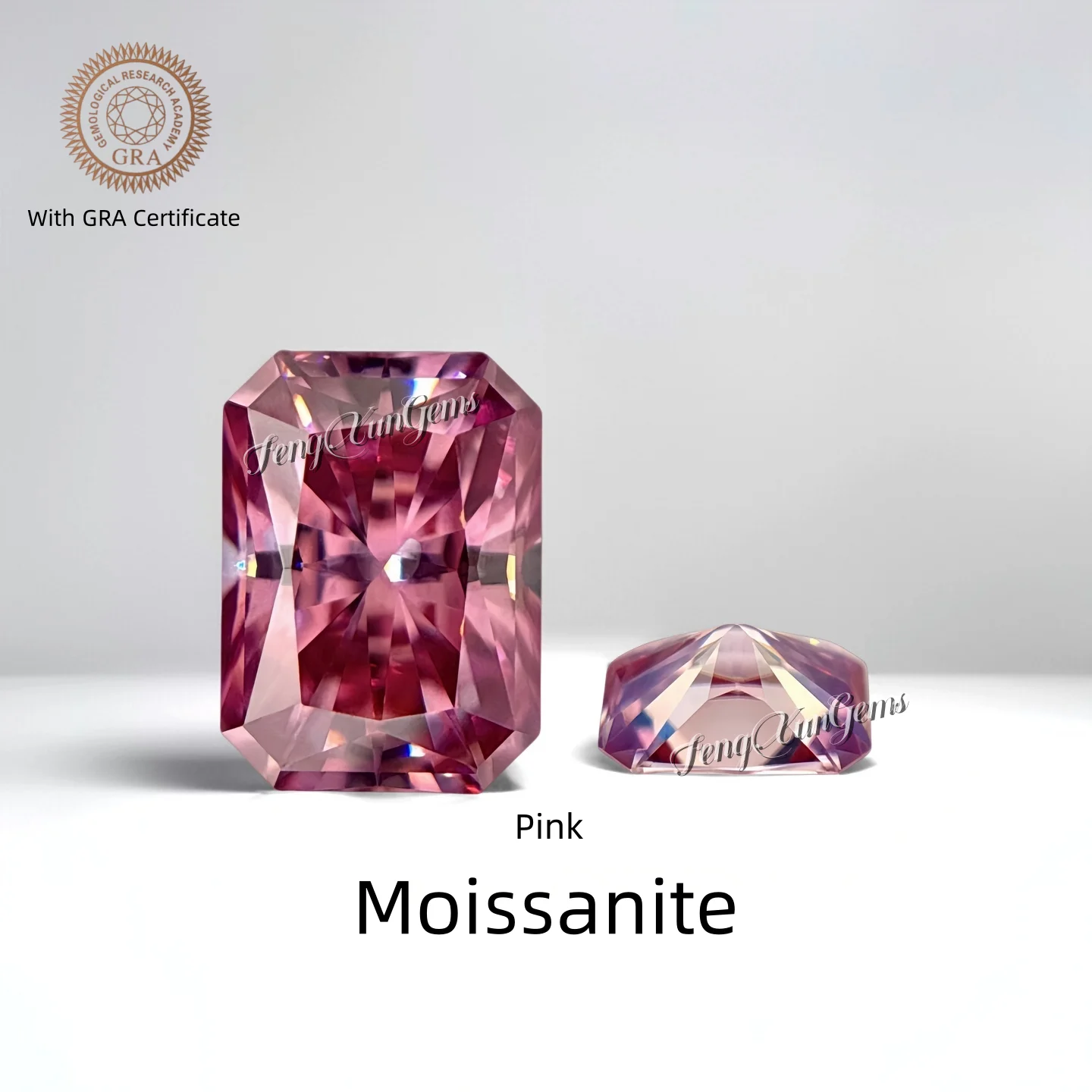 

Octangle Radiant cut Loose Moissanite Stone 3x5~9x11mm Pink Lab Grown diamonds With GRA Certificate For Ring Necklace Inlay