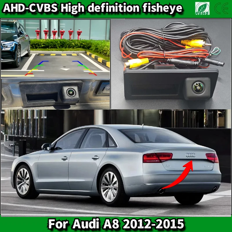 Trunk Handle Reverse Camera For Audi A8 2012-2015 CCD/ Night Vision Rear View BackUp Parking Camera