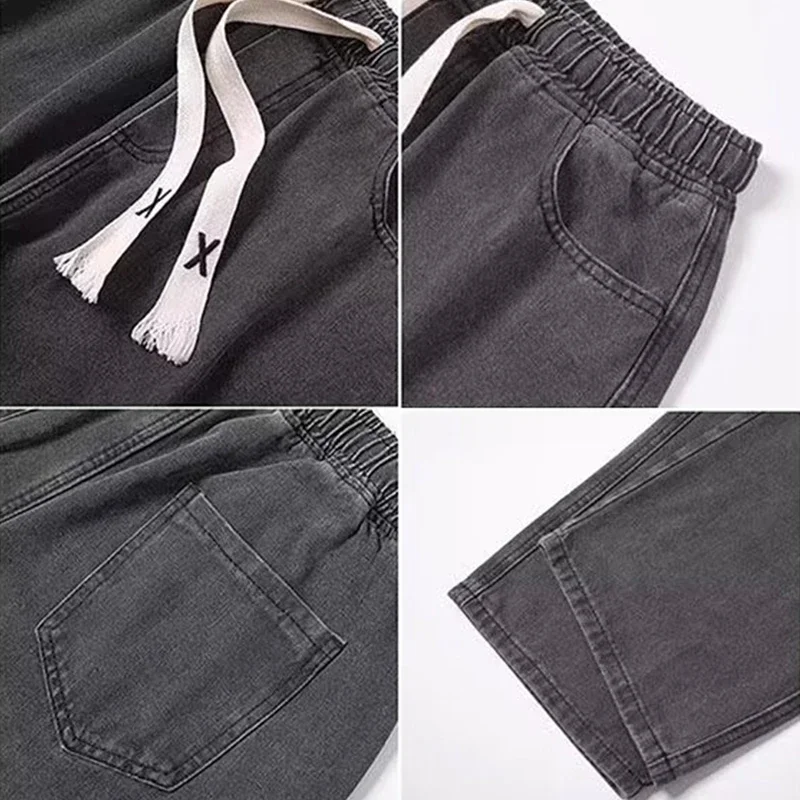 الرجال الشتاء الجينز الكورية فضفاض مستقيم تنوعا الدافئة مستقيم الدينيم السراويل غسلها القطن الرجعية الأزرق واسعة الساق جان السراويل