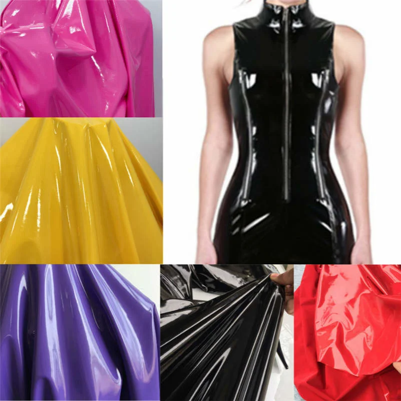 50*145cm Shiny Glossy Soft Vinyl Leather Fabric Elastic PVC Fabric Material For Dress Upholstery