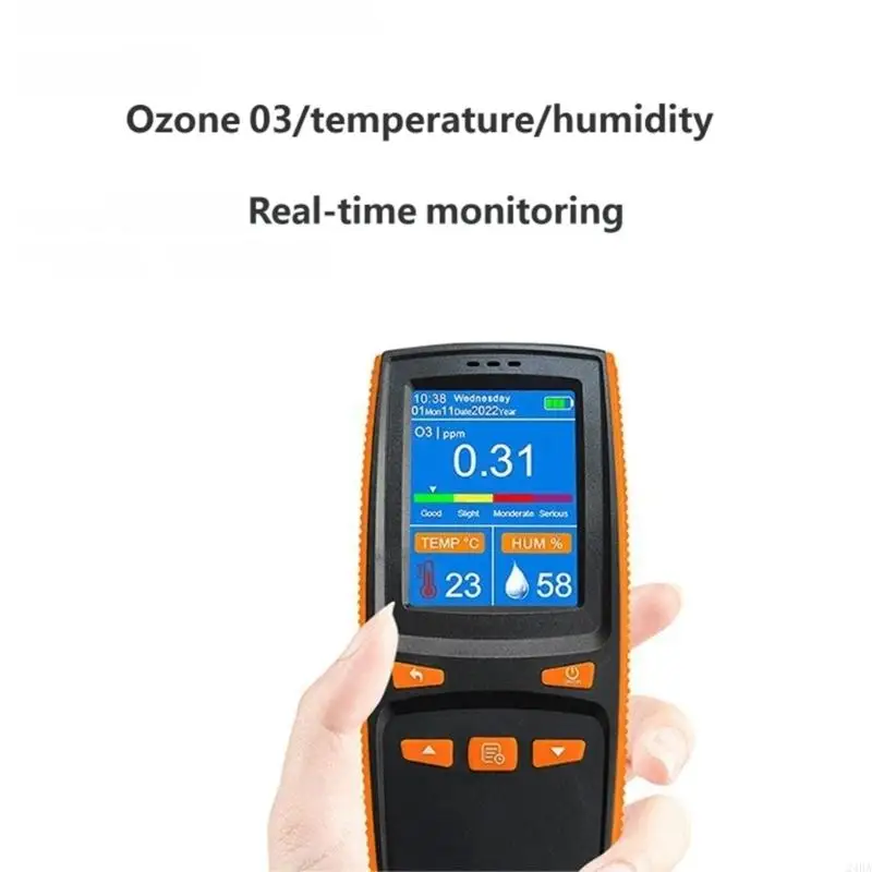 Record Support Gas Meter with Color Display, 0 to 5 Parts Per Million Reading for Heat Moisture View and Repeated Air Review