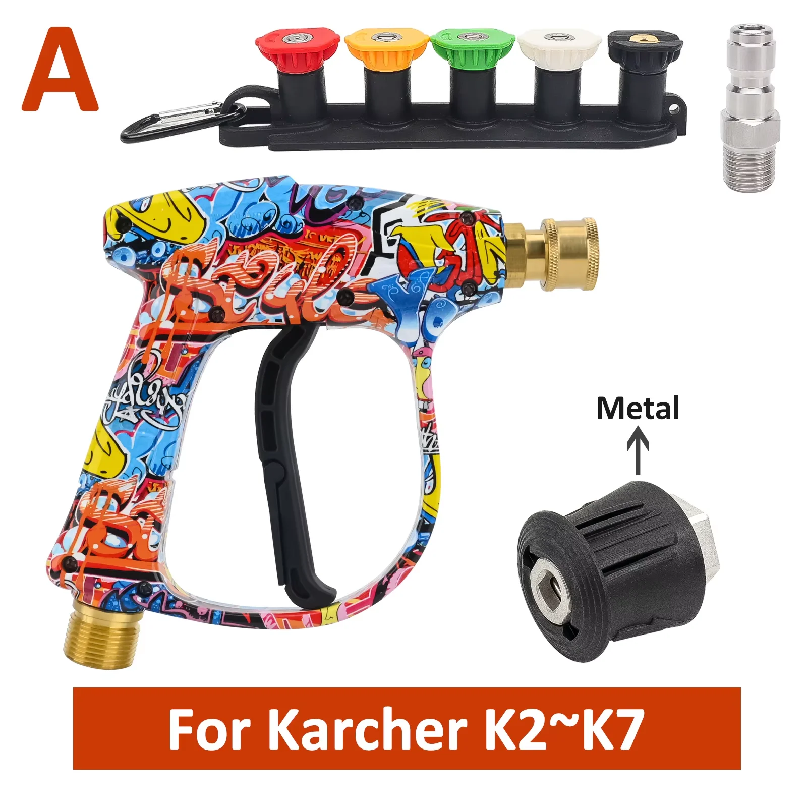 Hogedrukreiniger Waterpistool voor Car Cleaning Slang Connector Voor Karcher Nilfisk Parkside Bosch Quick Connector Nozzles