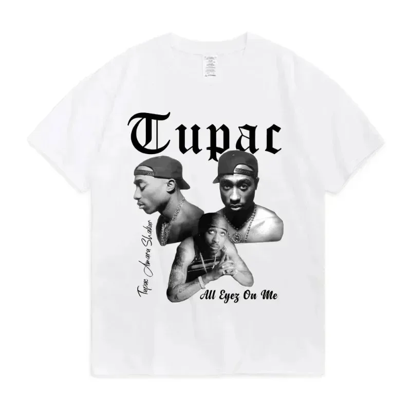 Women T-shirt Rapper Tupac Tops Hip Hop Streetwear T Shirts Oversized Short Sleeves Tee Men Graphic T Shirt