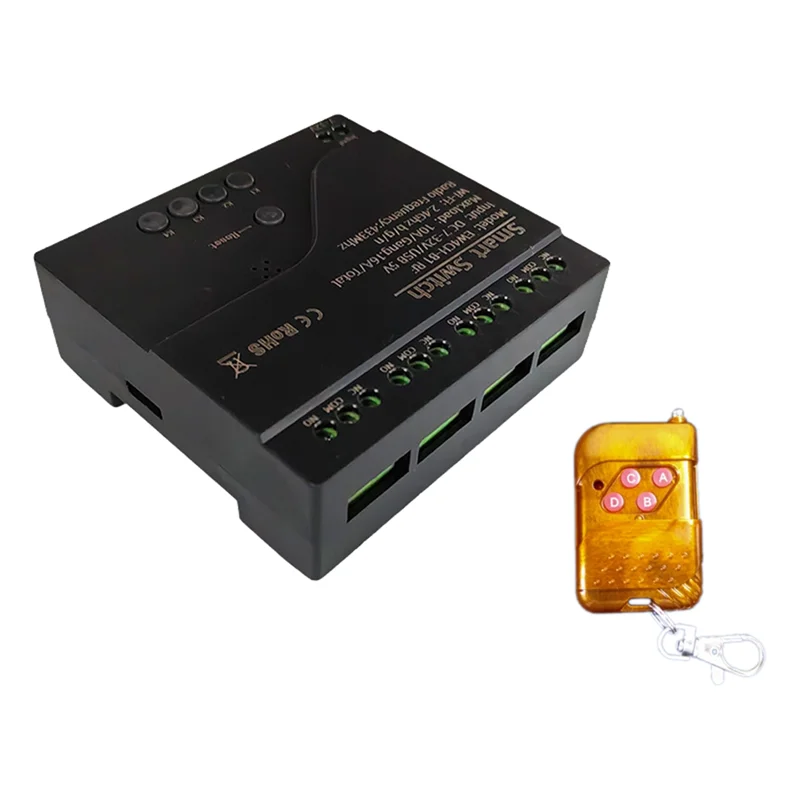 

Стильный модуль Ewelink 4CH Wi-Fi Smart Relay Switch, приложение RF Control с пультом дистанционного управления 433M, работает с Alexa Google Home
