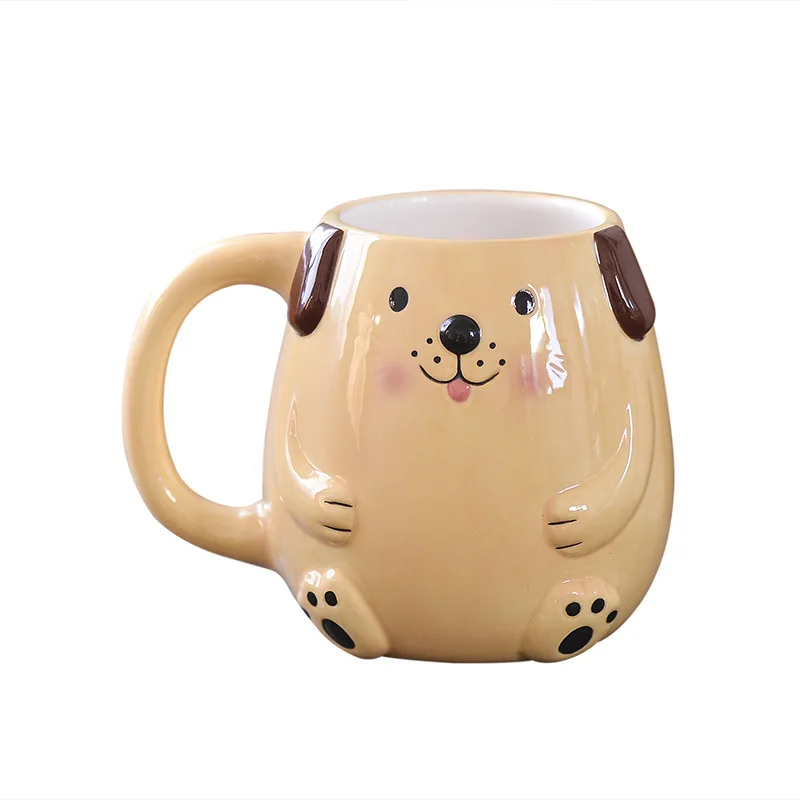 Cartoon Animal Cup Three-dimensional Ceramic Mug Coffee Mug Frog Hedgehog Cute Children\'s Breakfast Cup Christmas Gifts