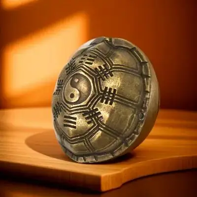 1Set Zinc Alloy Divination Turtle Shell Prop Chinese Fortune Telling Coins Compact Desktop Decoration Wealth Craft Handicraft view 6