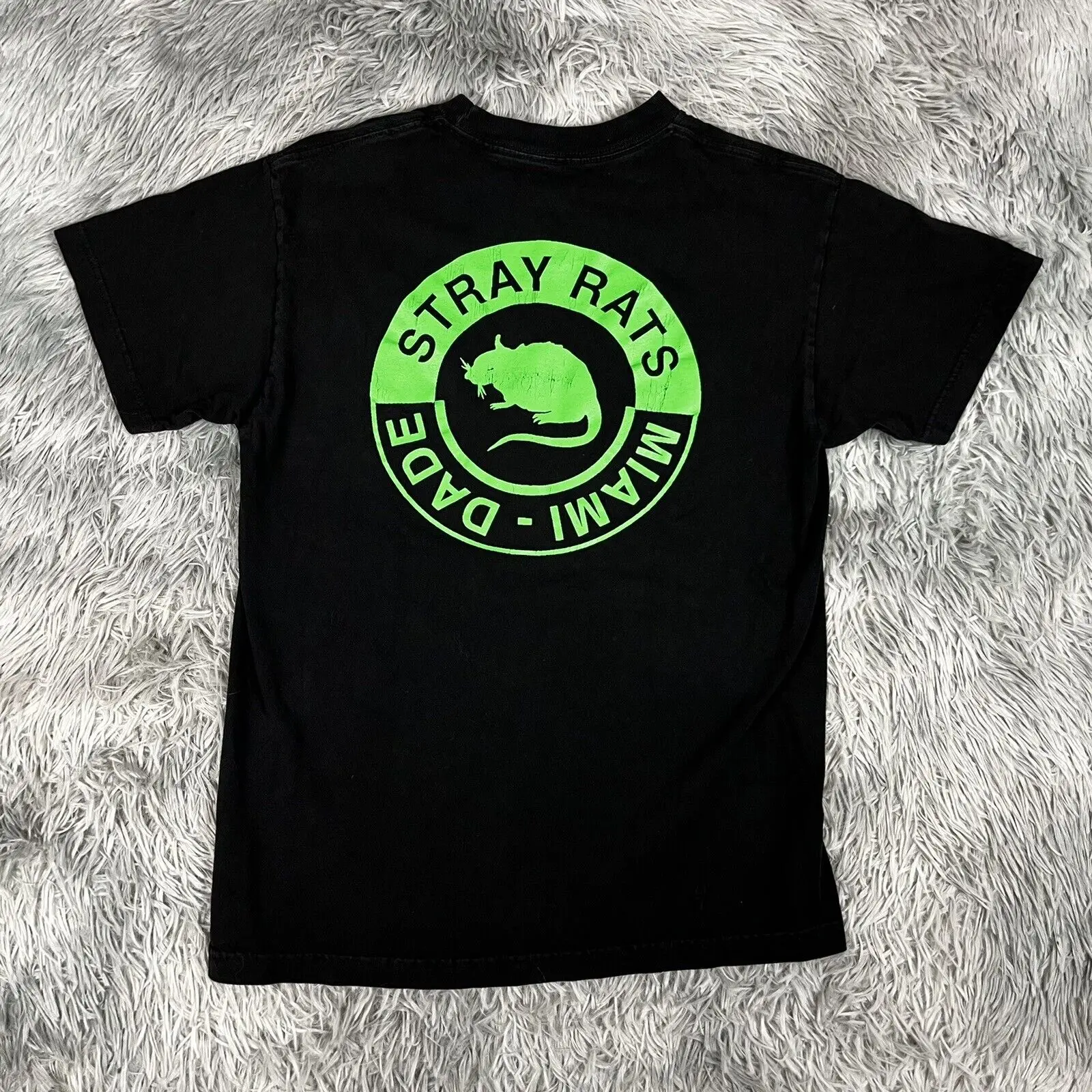 Мужская Уличная одежда с изображением бродячих крыс, черная хлопковая футболка Майами DADE с логотипом средней длины или коротким рукавом