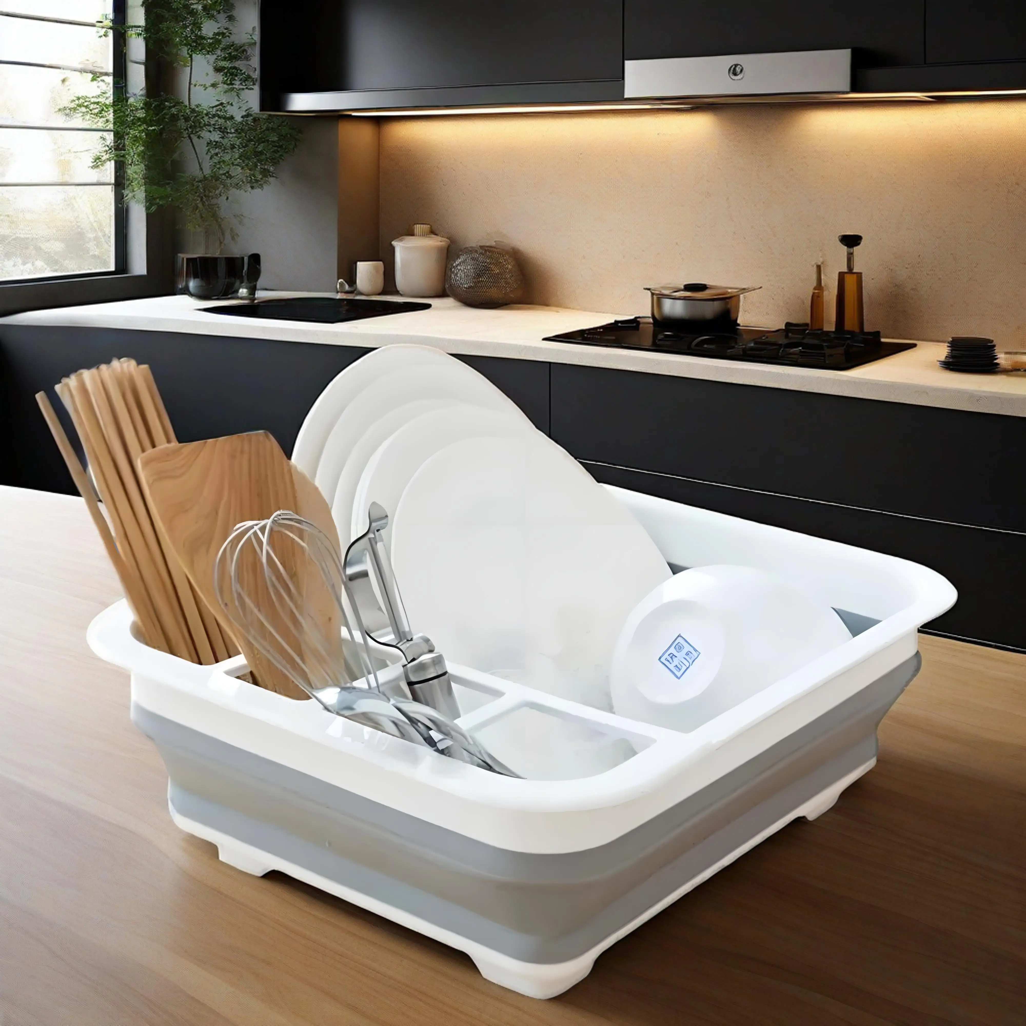 Foldable and portable tableware drainer, suitable for kitchens, RVs, and space-saving, ideal for kitchen storage trays