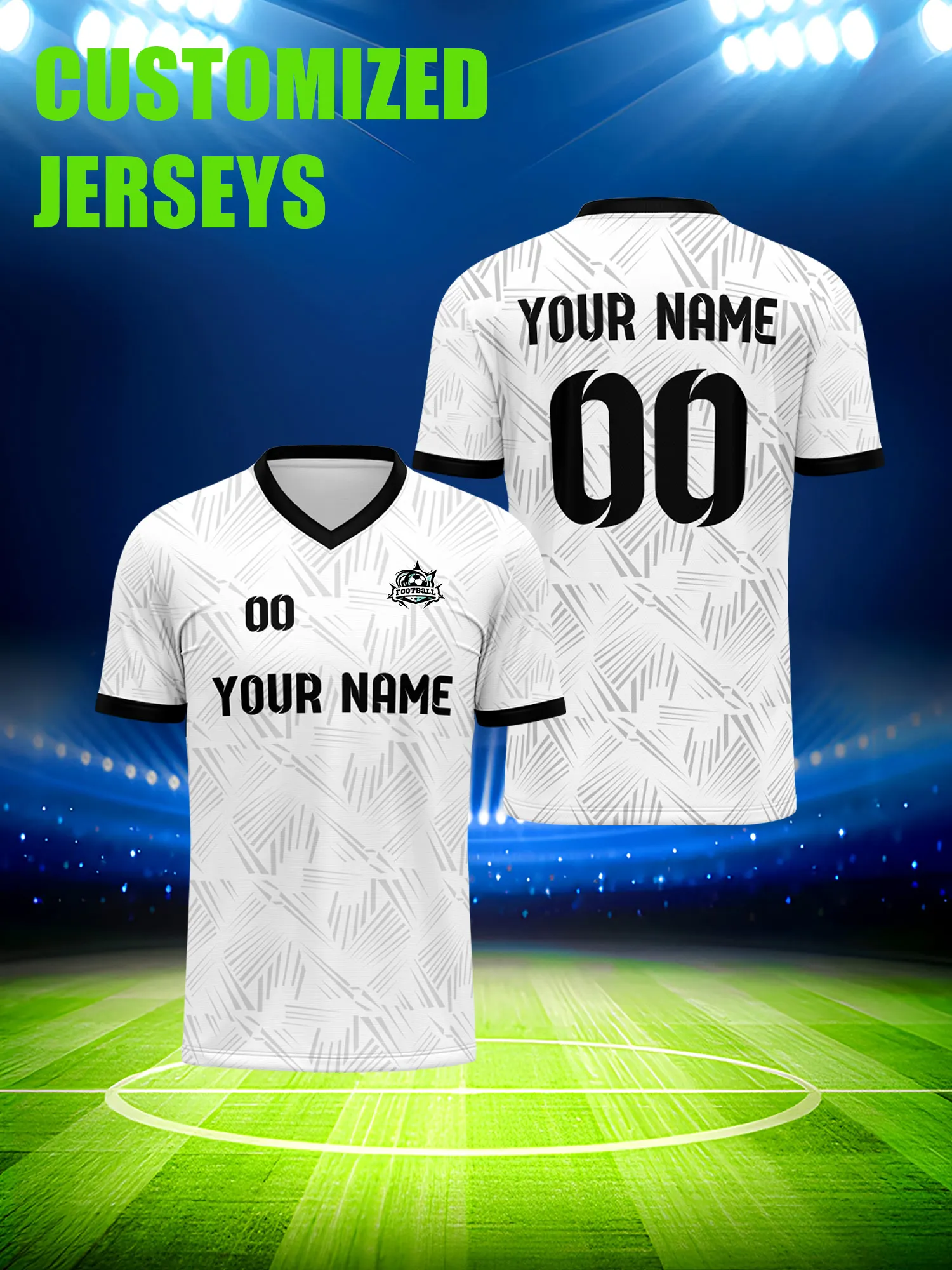 

Футболка для футбола с индивидуальным изображением, номером и именем, в стиле городской уличной моды.