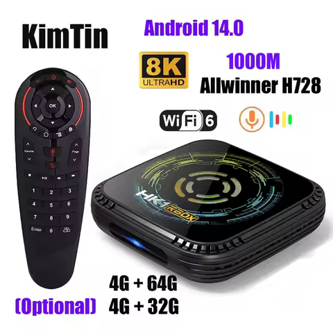 8K TV Box H10 MAX Android 14 Tvbox H728 Quad Core 4GB 32GB 64GB 2.4G 5G WiFi6 BT5.0 USB3.0 Support 4K H.265 Smart Media Player