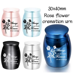 New rose cremation urn for men and women ashes family and friends to share souvenirs stainless steel waterproof ash jar