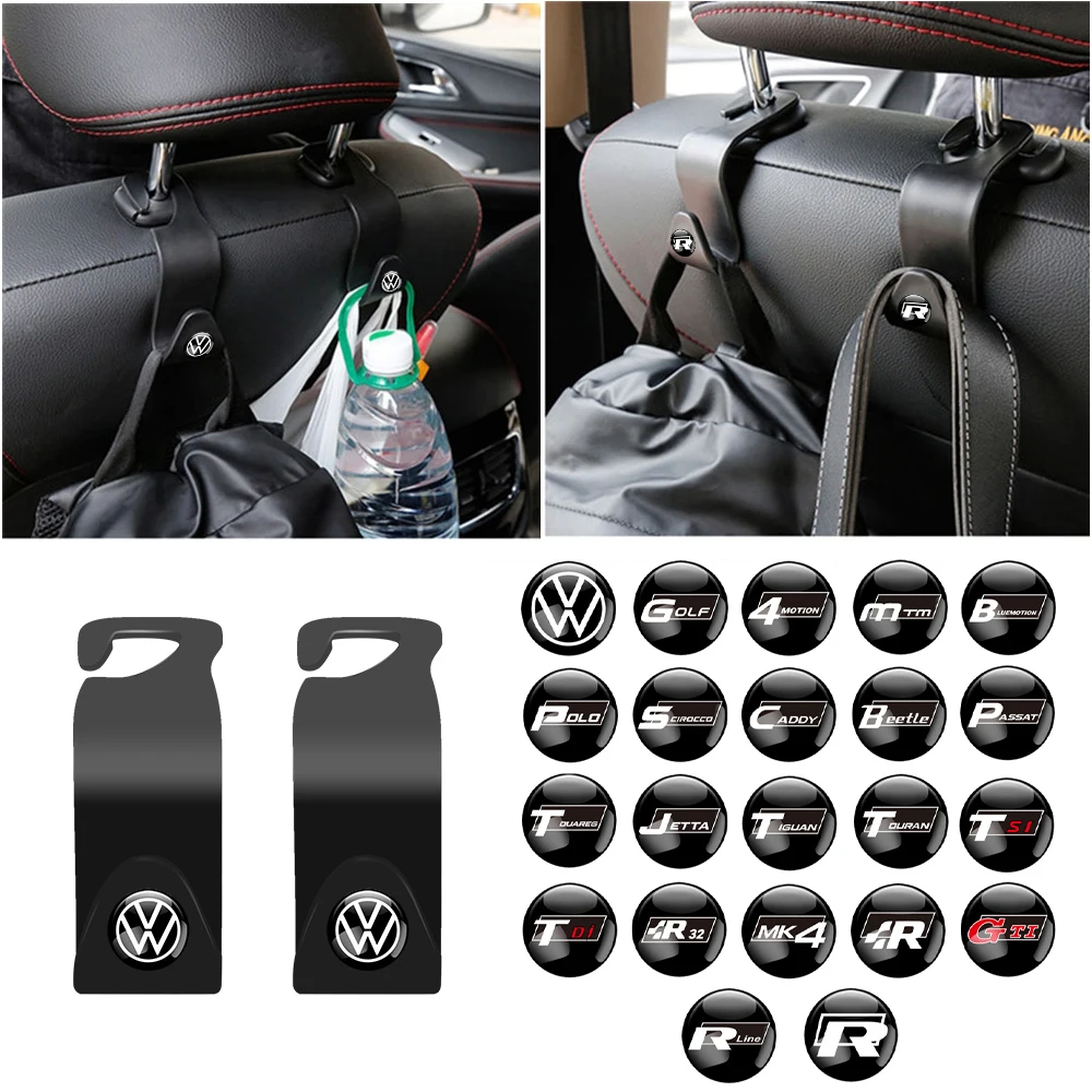 

2PCS Car Seat Back Hooks Organizer Holder Storage Hanging Clip For Volkswagen Polo Golf Touran T5 Passat B8 Tiguan Tcross Sharan