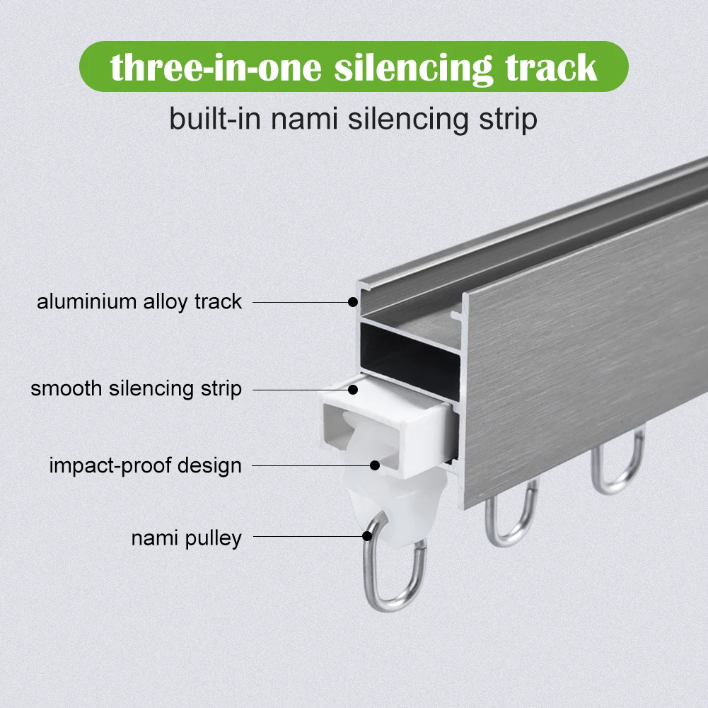 ZSHINE-Double Layer Aluminium Alloy Rails, Sealing Cover Design for Light Tightness Curtain Tracks, Flat Honeycomb, New Arrival