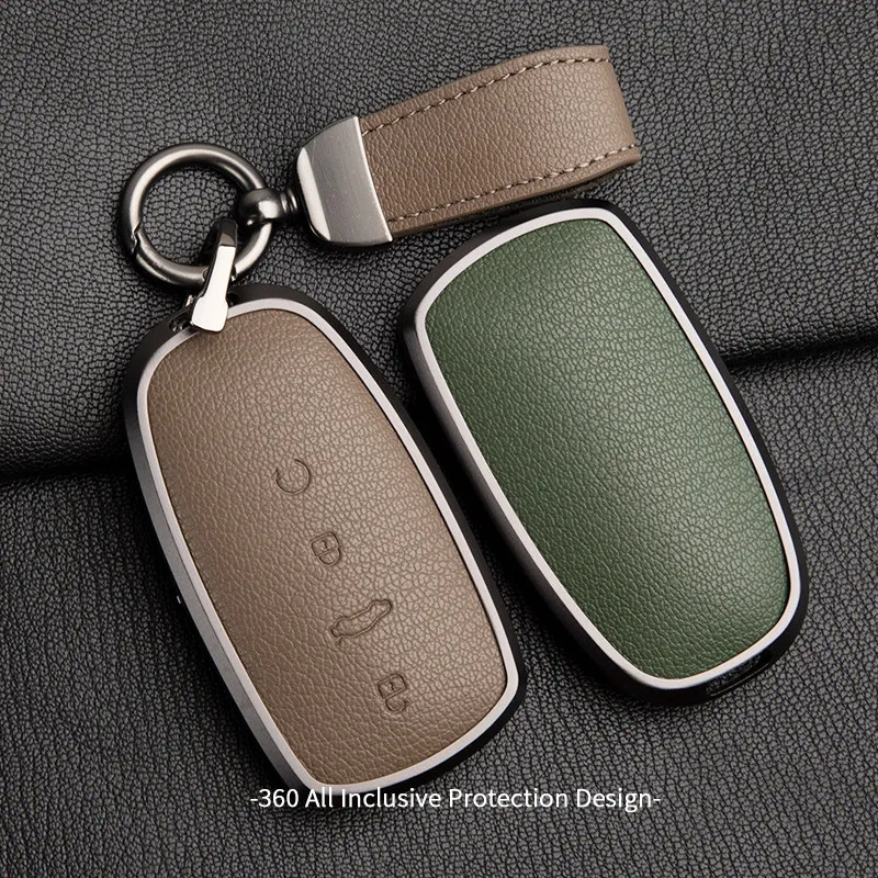 For Chery Tiggo 8 9 8 Plus Arrizo 8 High-End Goat Skin Car Key Case Cover Protective Shell Bag Keychain Interior Accessories