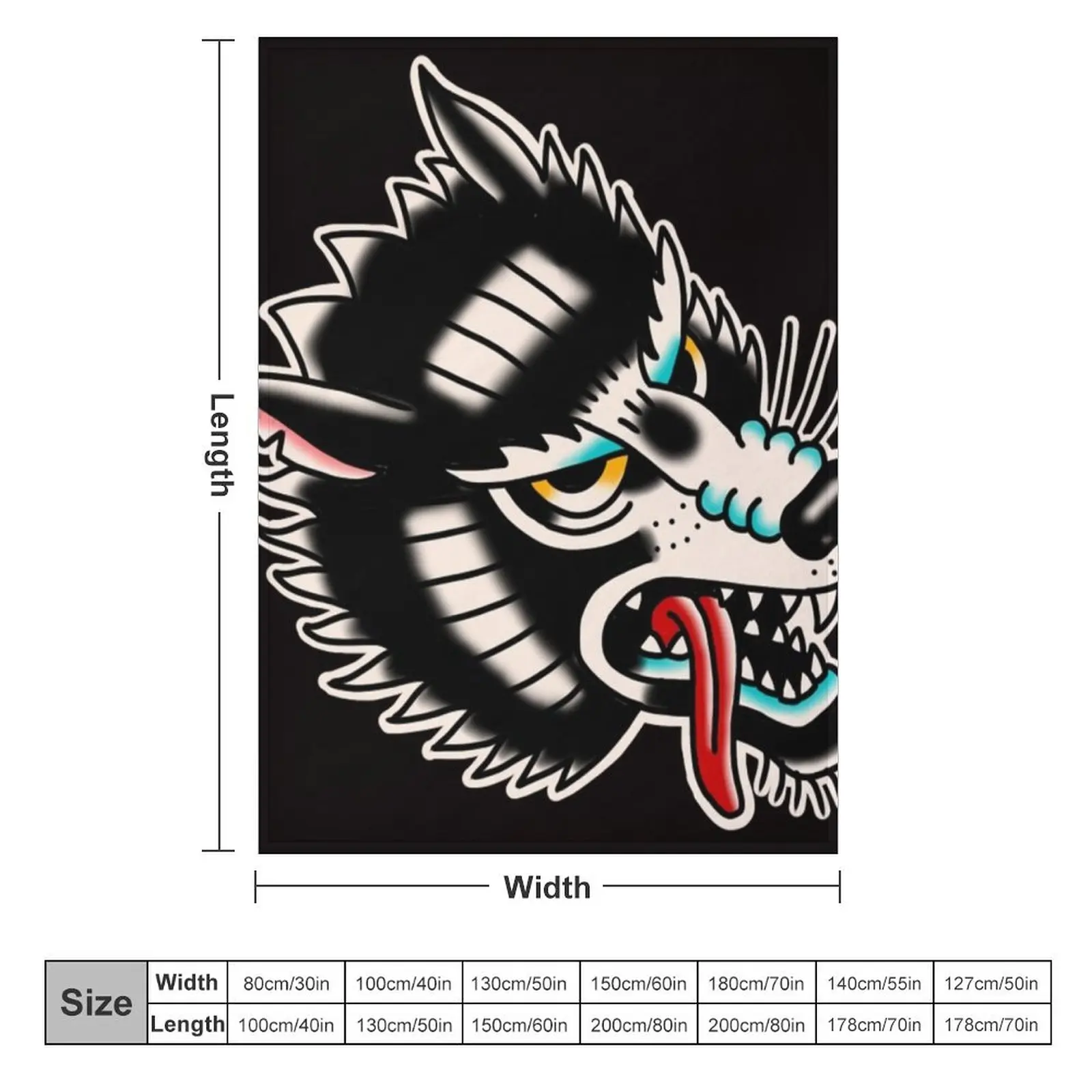 wolf traditional tattoo Throw Blanket Comforter Fashion Sofas Blankets