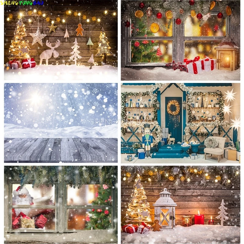 

Christmas Theme Photography Background Christmas tree Gift Children Portrait Backdrops For Photo Studio Props 2197 DHT-60