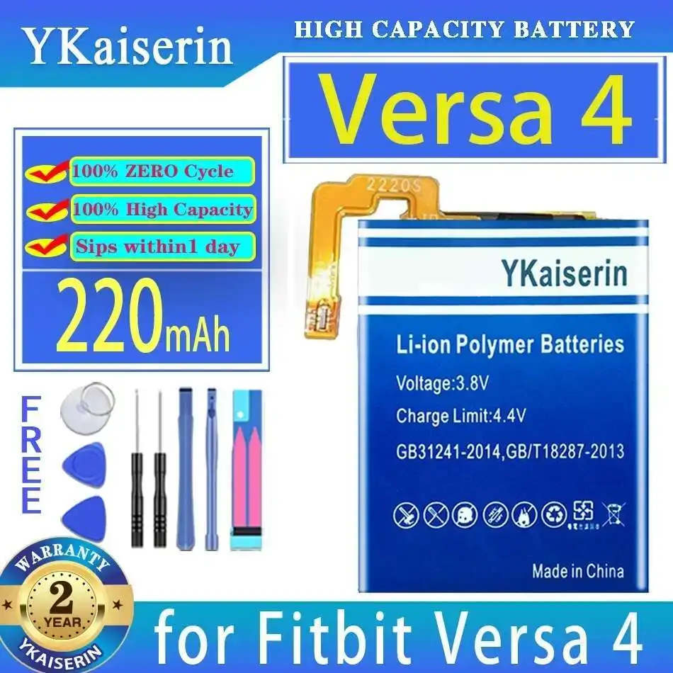 

Smart Sports Watch Battery Stable 220Mah High Compatibility For Fitbit Versa 4 Versa4 Sport