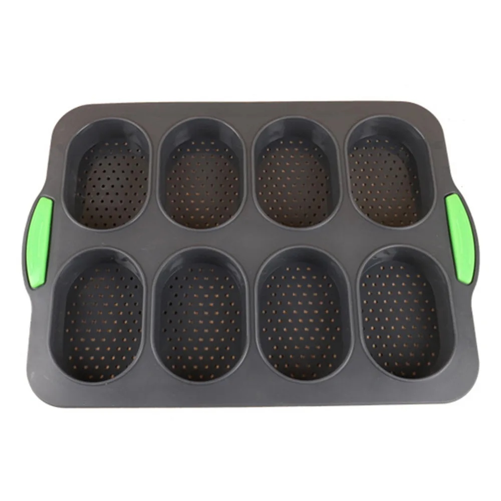 

Food Grade 3/8 Grids Baking Mould Tray DIY Non-Stick Bread Pastry Mold Reusable Large Capacity Hot Dog Bun Pan Oven