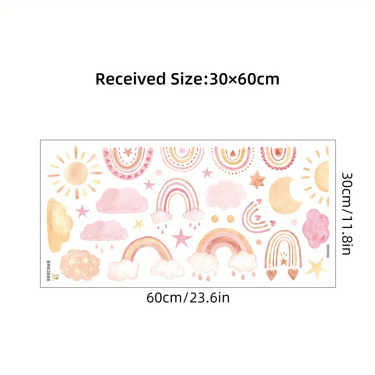 1Pc Cartoon Regenboog Kleurrijke Wolken Prinses Thema Muurstickers voor Slaapkamer Kinderkamer Decor Woonkamer Kinderkamer Decoratie