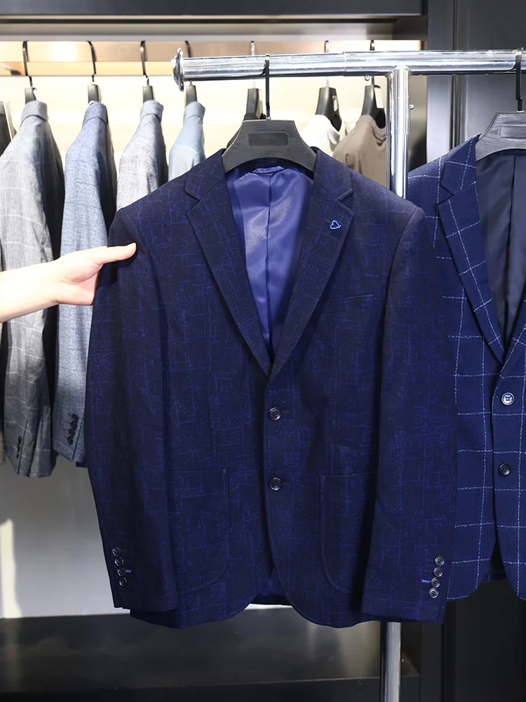 

Homesi Casual Slim Fit Men's Suit Jaet Spring Autumn Plain Spread Collar Faionable Urban Sle Polyester Viscose Nylon