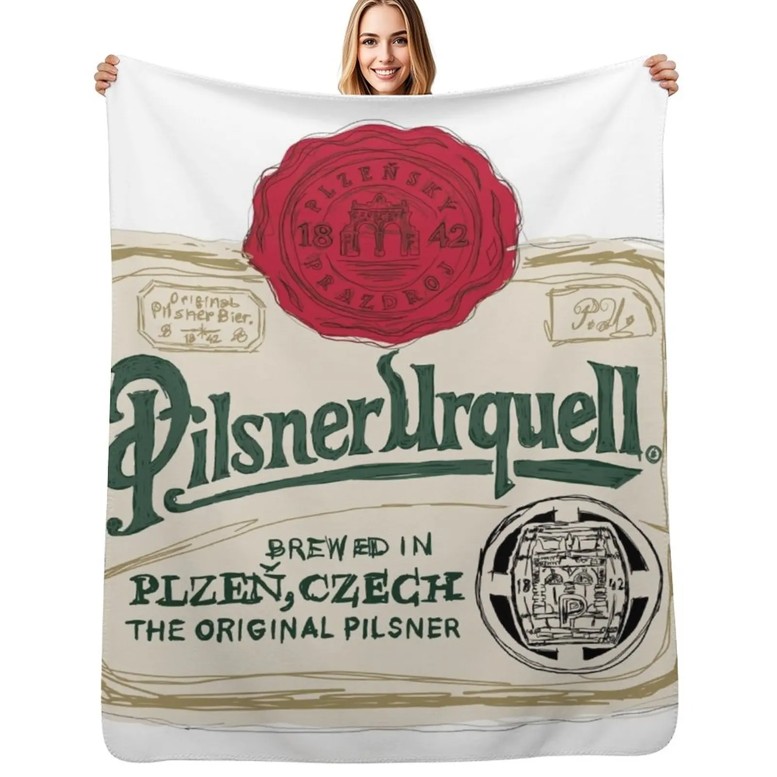 

Pilsner Urquell POP Throw Blanket Designers Thermals For Travel Luxury Soft Plaid Blankets