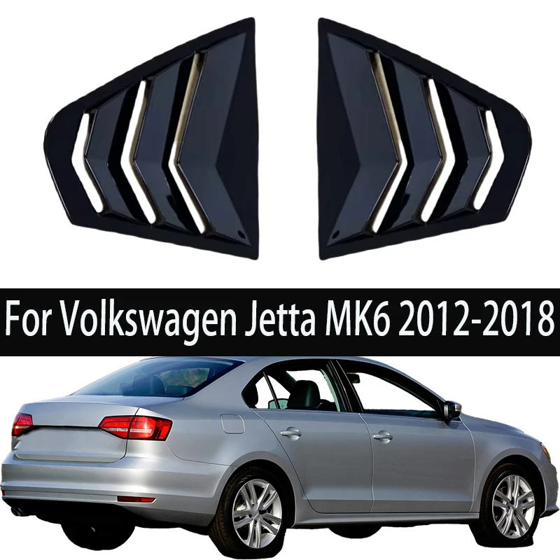 

2 шт. для Volkswagen Jetta MK6 2012-2018, крышка заднего стекла автомобиля, жалюзи, боковое вентиляционное отверстие, глянцевые черные автомобильные наклейки, аксессуары