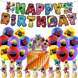 Cartoon smiling critters tema palloncini fai da te forniture per feste Banner di compleanno palloncino in lattice decorazione forniture per torte regalo per bambina