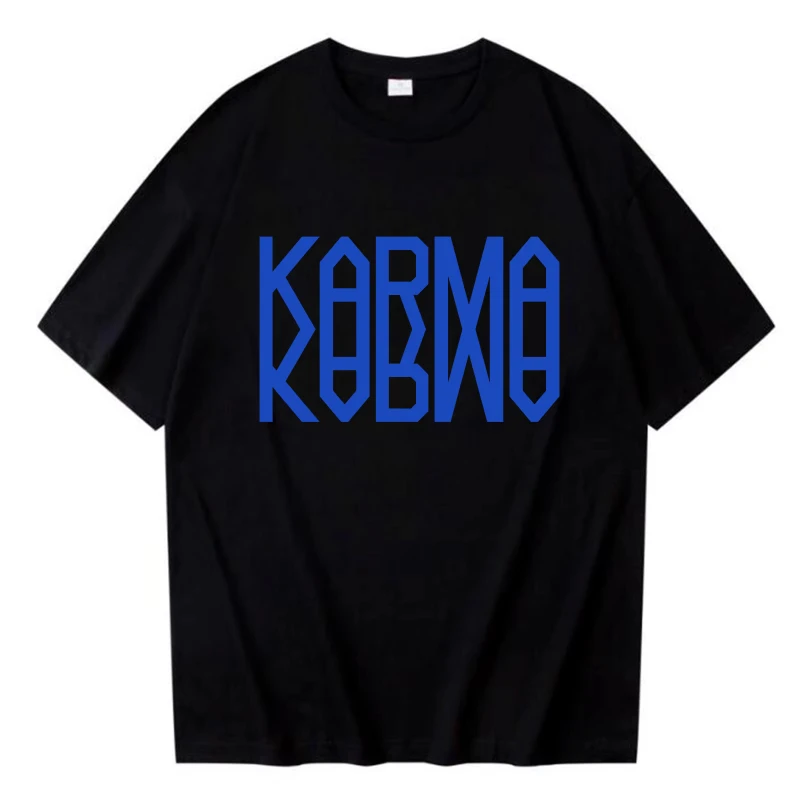 

Винтажная футболка KPOP The 4th Album KARMA, мужская и женская хлопковая футболка с круглым вырезом, футболка с короткими рукавами SK, уникальная одежда, топы