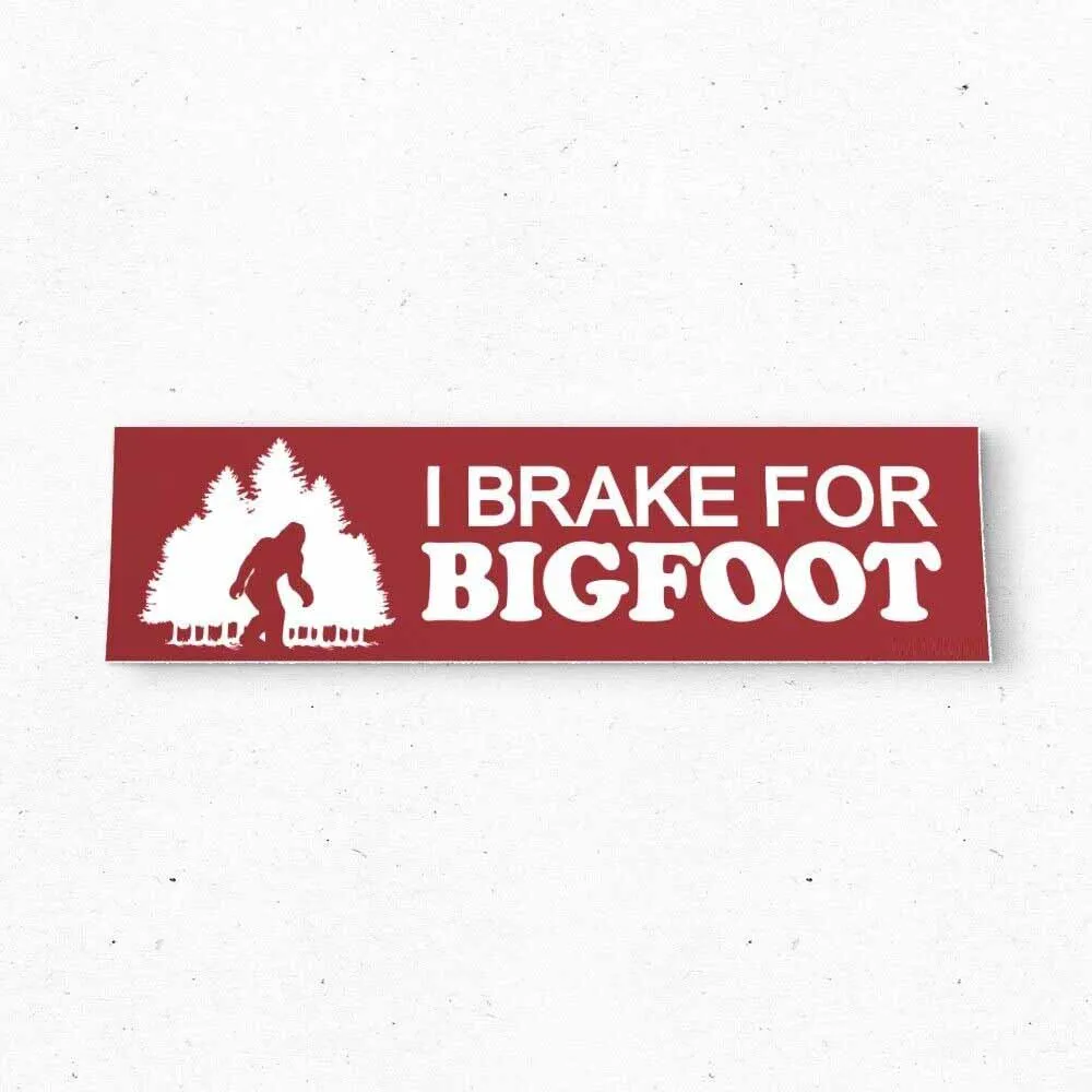 I BRAKE FOR BIGFOOT наклейка на бампер-Забавный Винтажный стиль-Виниловая наклейка 80-х 90-х годов-наклейки на бампер-автомобильные наклейки