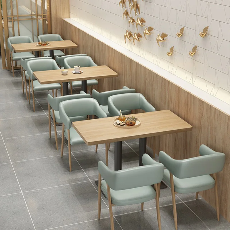 Wholesale modern cafe leather booth seating fast food restaurant tables and chairs set