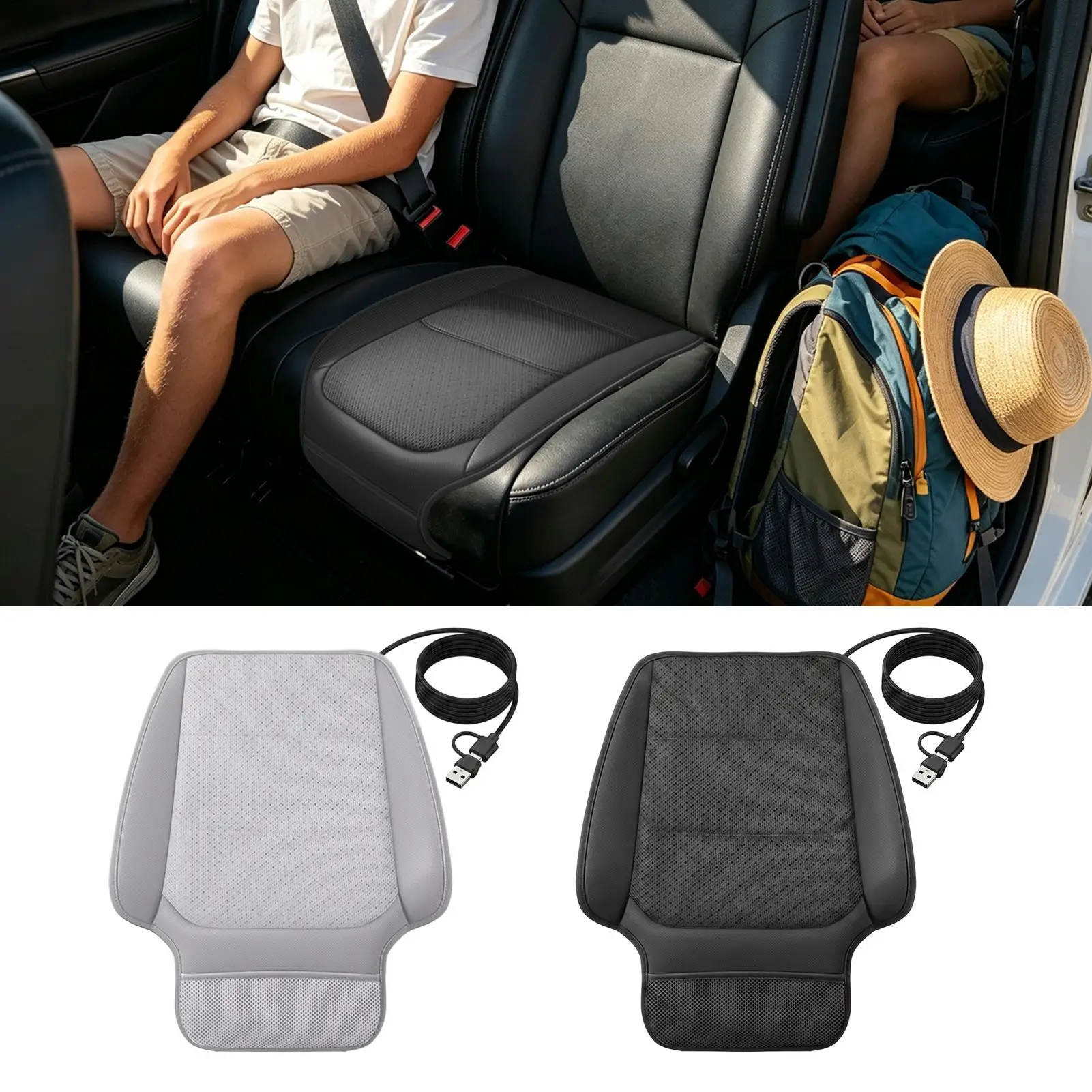 Ventilated Car Seat Cover Automatic Ventilated Breathable Powerful Fans Cooling Summer Driving Seat Cushion For Adults Lovers