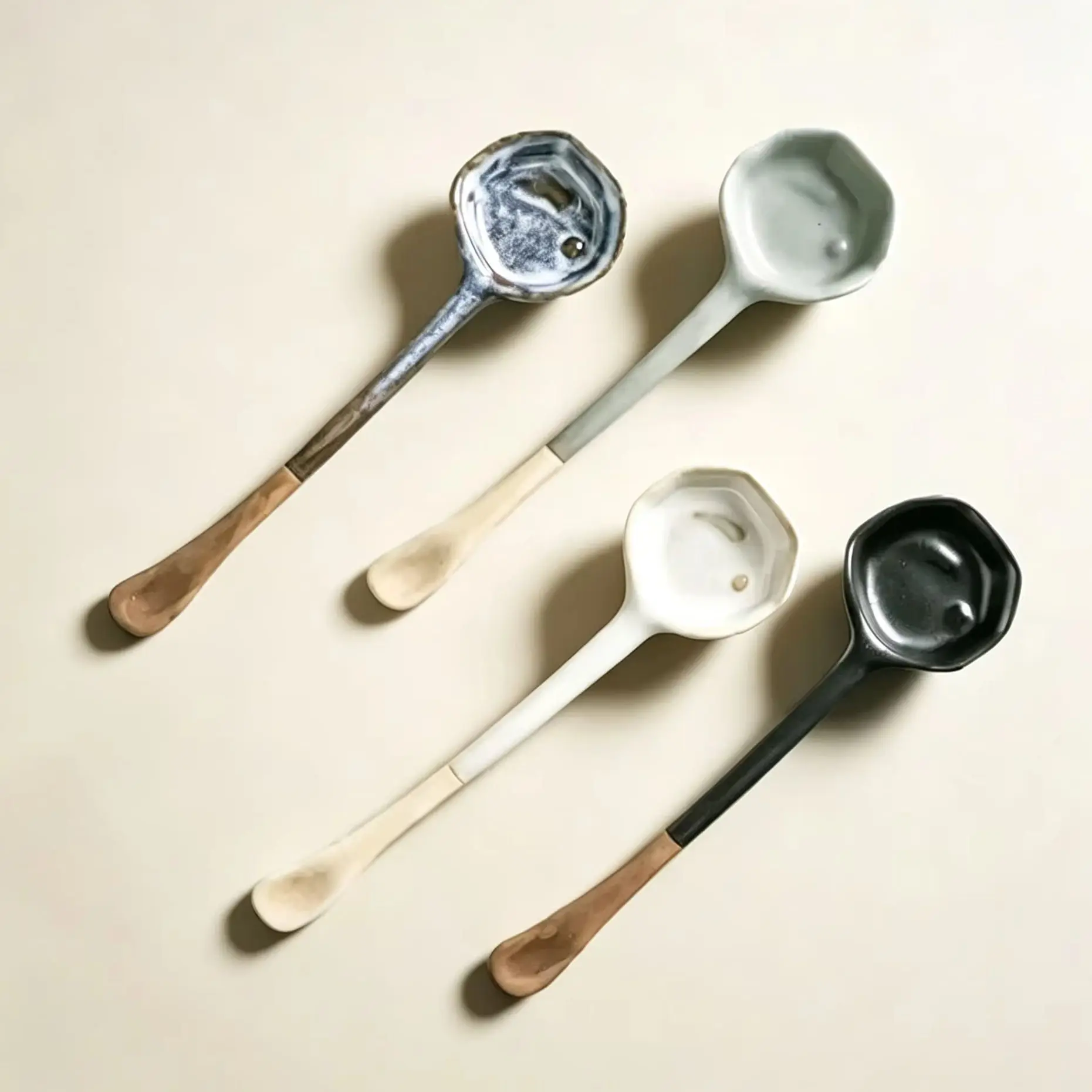 1PC Ceramic Vintage Afternoon Tea, Coffee Whisk, Handmade Spoon, Long-Handle Coffee Scoop, Tea Scoop for Loose Tea