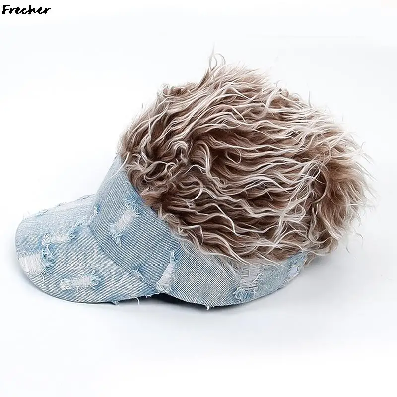 Children Fashion Baseball Cap With Spiked Hairs Wig Boys Street Trendy Funny Wig Headwear Hip Hop Snapback Hat Kids New Gorras