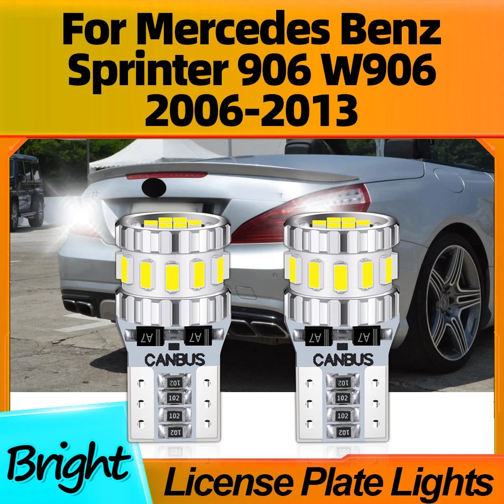 

2Pcs Car Canbus LED License Plate Light High Quality For Mercedes Benz Sprinter 906 W906 2006 2007 2008 2009 2010 2011 2012 2013