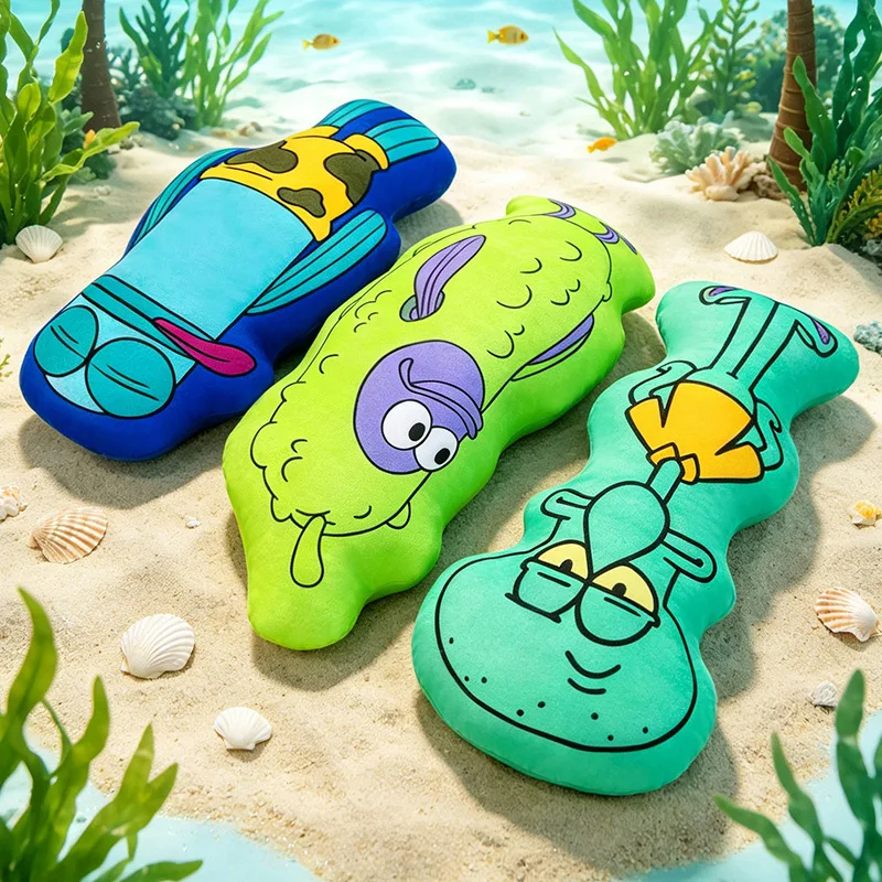 【In Stock】Bikini Bottom Residents Cartoon Plush Dolls Irregular Pillows Children'S Sleep Home Ornament Collection Birthday Gift