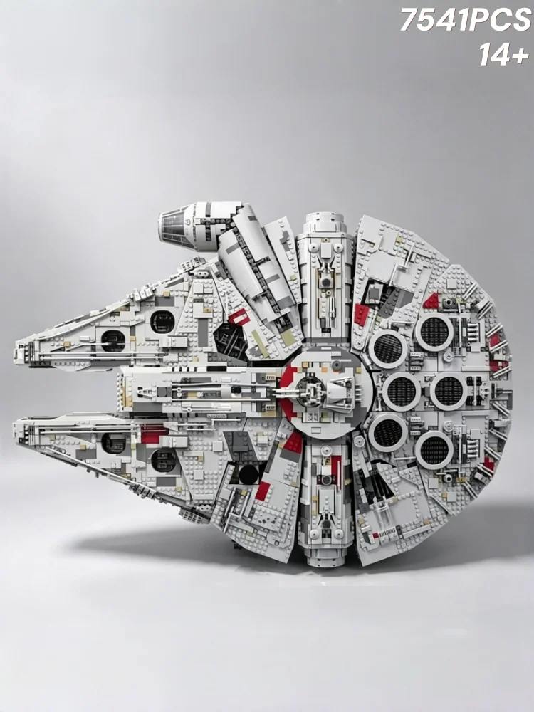 7541-teiliger Star Plan Luxus-Raumschiff Millennium Falcon Baukasten DIY Montagemodell Festliche Geschenke für Erwachsene und Fans