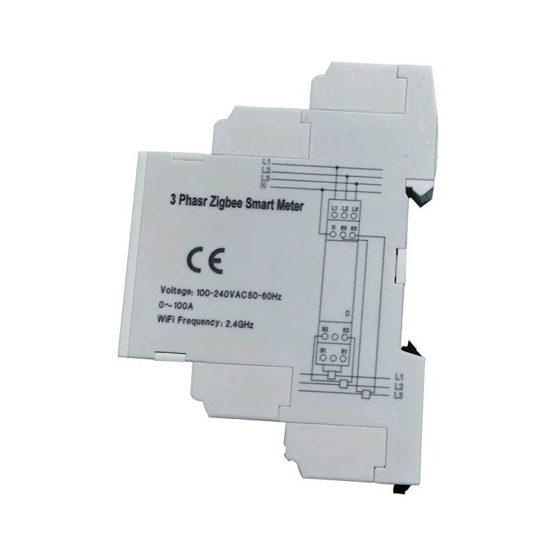 Zigbee Three-Phase Energy Meter 100-240V Mobile App remote control household multifunctional Rail Energy Meter