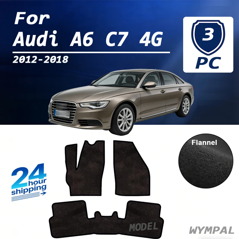 

Flannel Car Floor Mats For Audi A6 C7 4G 2012~2018 Panel Footpads Carpets Cape Rugs Cover Foot Pad Stickers Auto Accessories