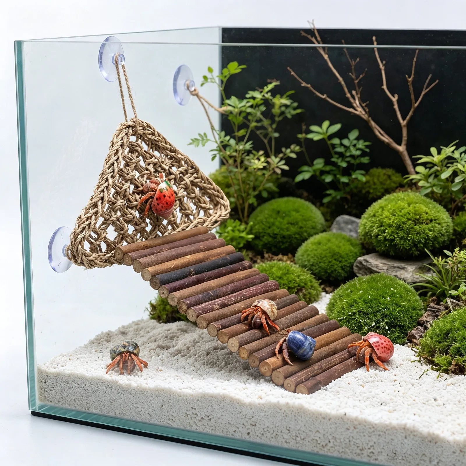 Bearded Dragon Hammock Chinchilla Hiding Shelter Anoles Reptile Tank Decor Frog Terrarium Wood Chameleon Gecko Gerbil Climbing