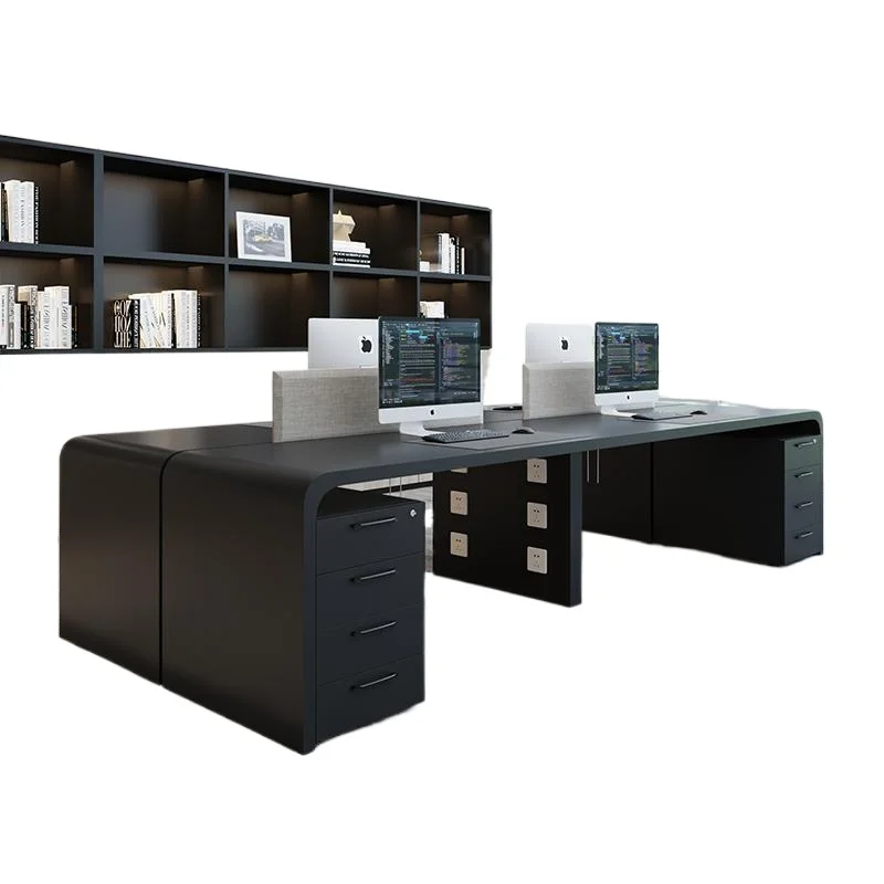 

Simple modern high-end computer desk, multi-person office desk and chair combination