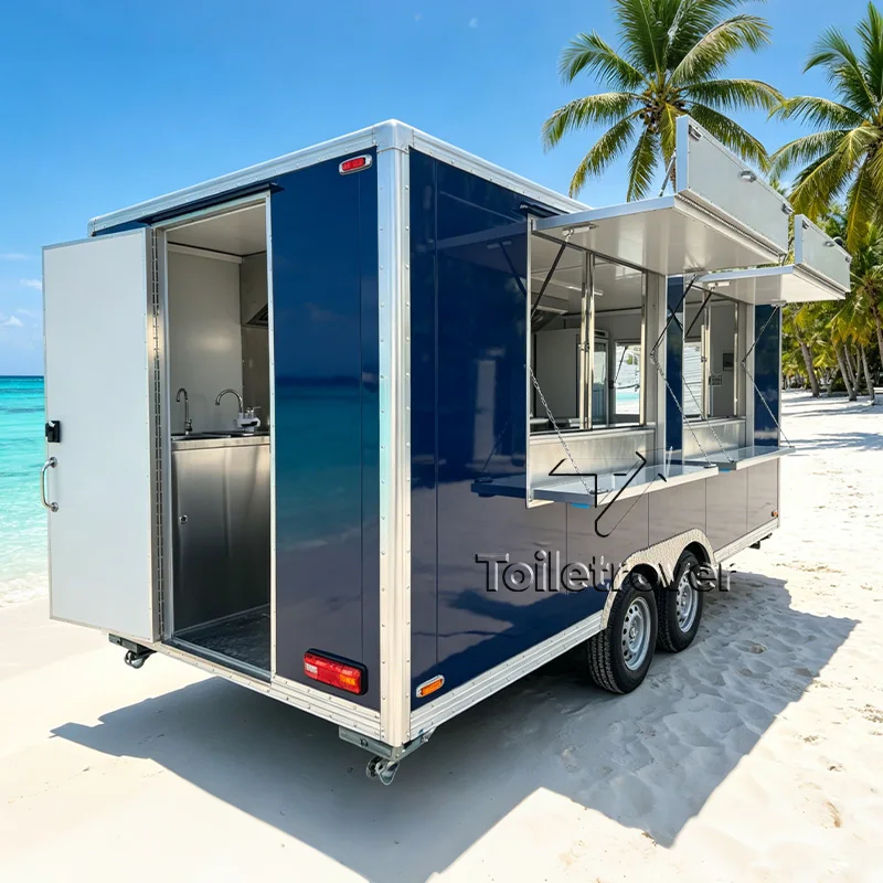 High Quality Street Food Truck Outdoor Food Cart Commercial Food Trailer Fast Food Truck Trailer with Air Conditioner