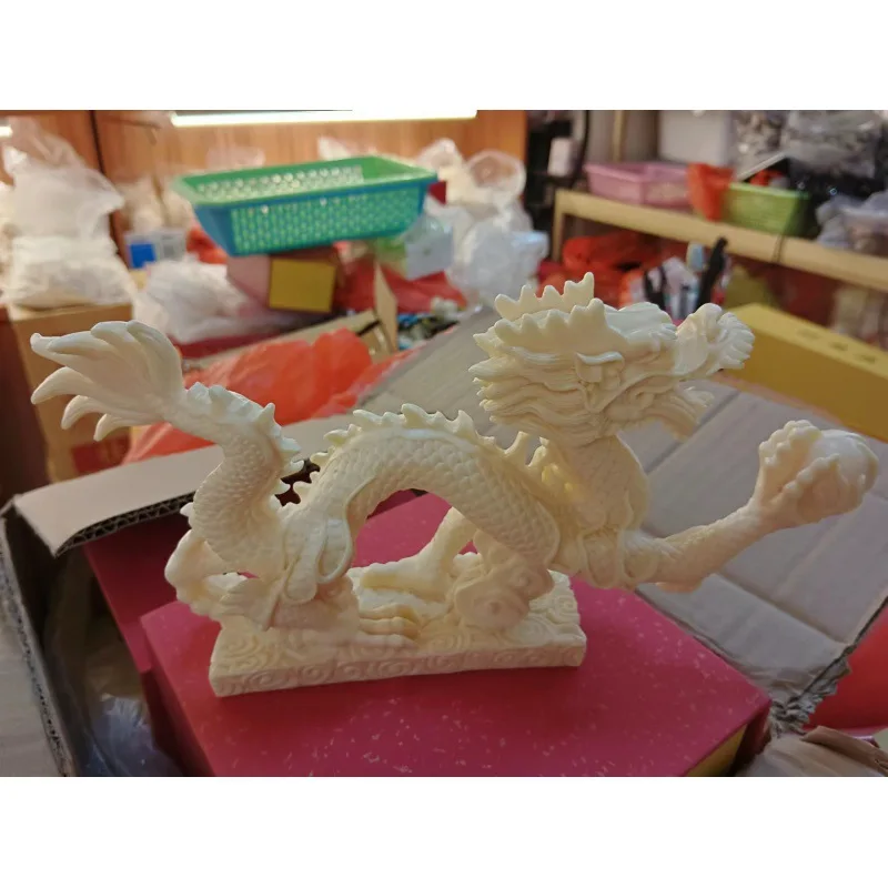 

New Ivory Nut Carved God Dragon Decoration Twelve Zodiac Dragon Home Desktop Decoration Crafts Gift Box