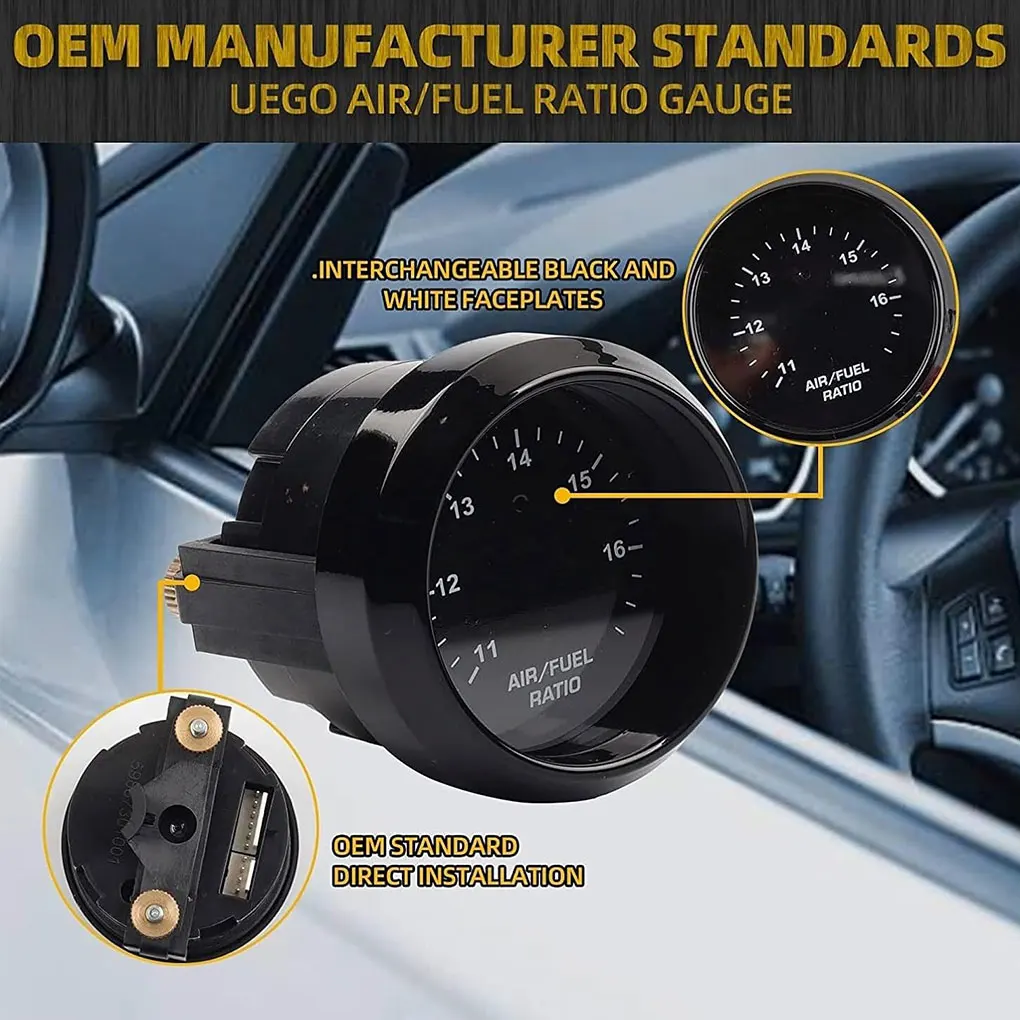 52mm AFR O2 UEGO Wideband Air Fuel Ratio Gauge Kit 30-4110 LSU 4.9 Probe Sensor 30-4110