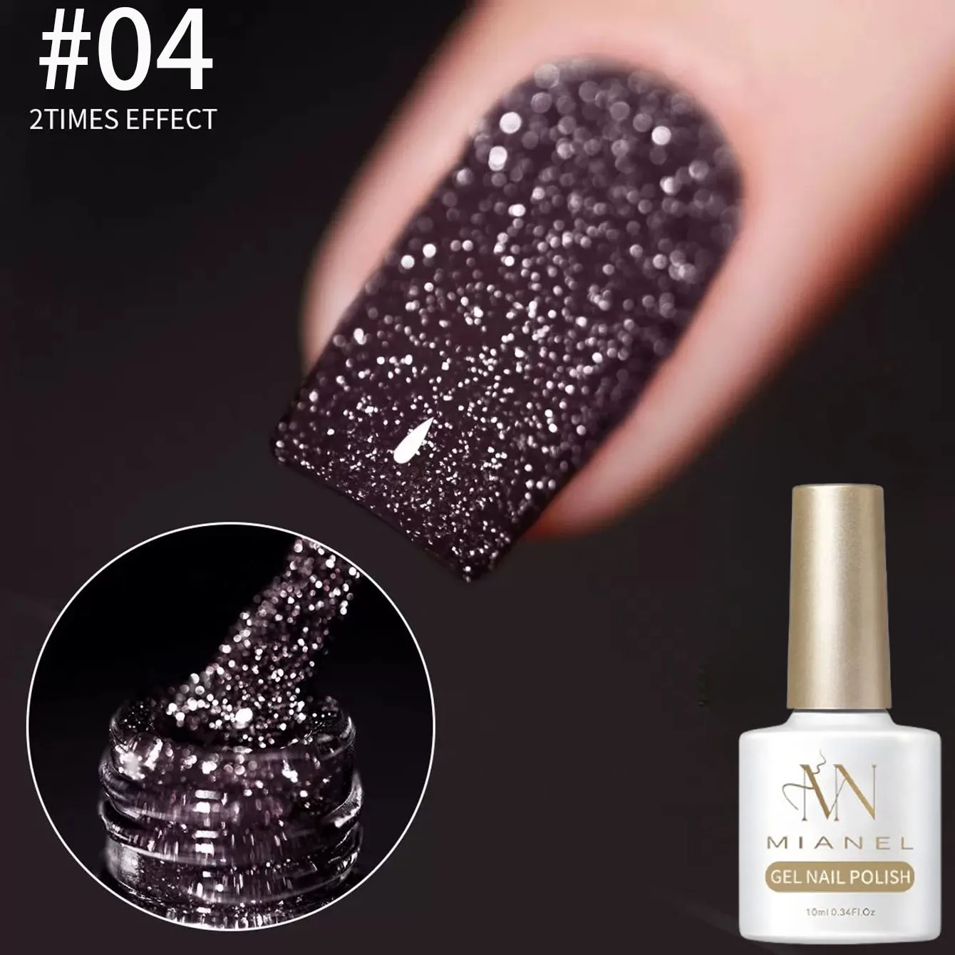 10ML 1PCS Unghie rosse Natale Diamante schiacciato Gel Smalto per unghie Serie Temperamento bianco Colla per unghie schiacciata glitter ad alta densità