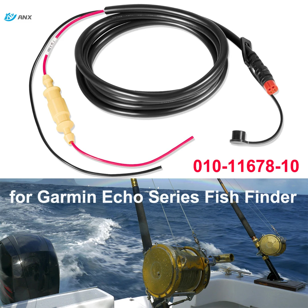 Cable de alimentación de 4 pines para Garmin 010-11678-10 Echo Series Fish Finder, 6 pies (1-4/5 m), Cable de alimentación que reemplaza a Echo