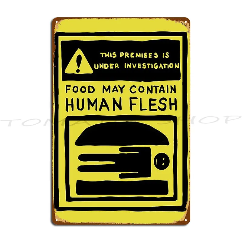 The Burgers Are People! Metal Plaque Wall Mural Club Wall Mural Kitchen Designs Tin Sign Poster