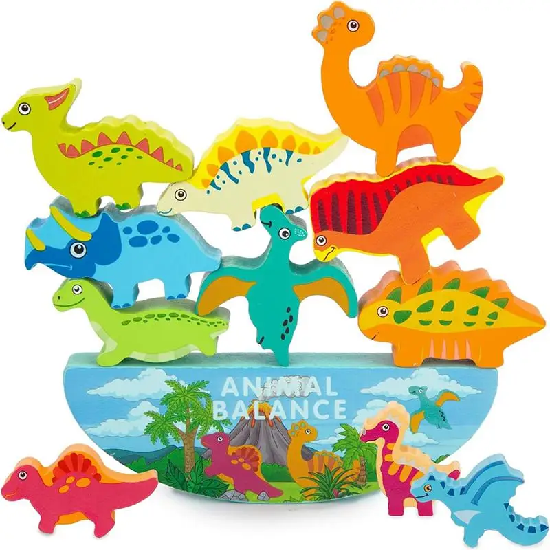 

Wooden Dinosaur Stacking Balance Toy, Colorful Dinosaur Stacking Game, Hand Eye Coordination Training Toy, Perfect Birthday Gift